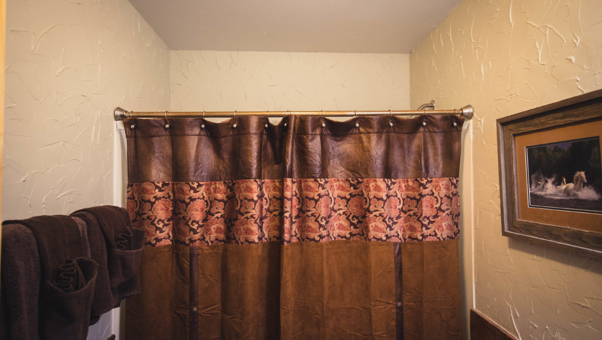 Spruce bathroom shower curtain