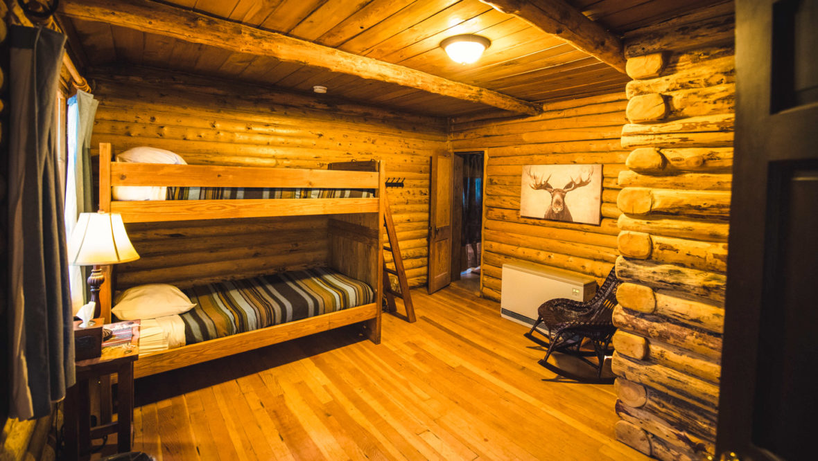 Basecamp C/D cabin kids bedroom with a set of bunkbeds.