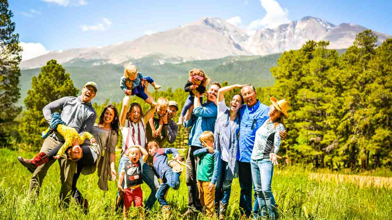 Family reunion by the mountains.