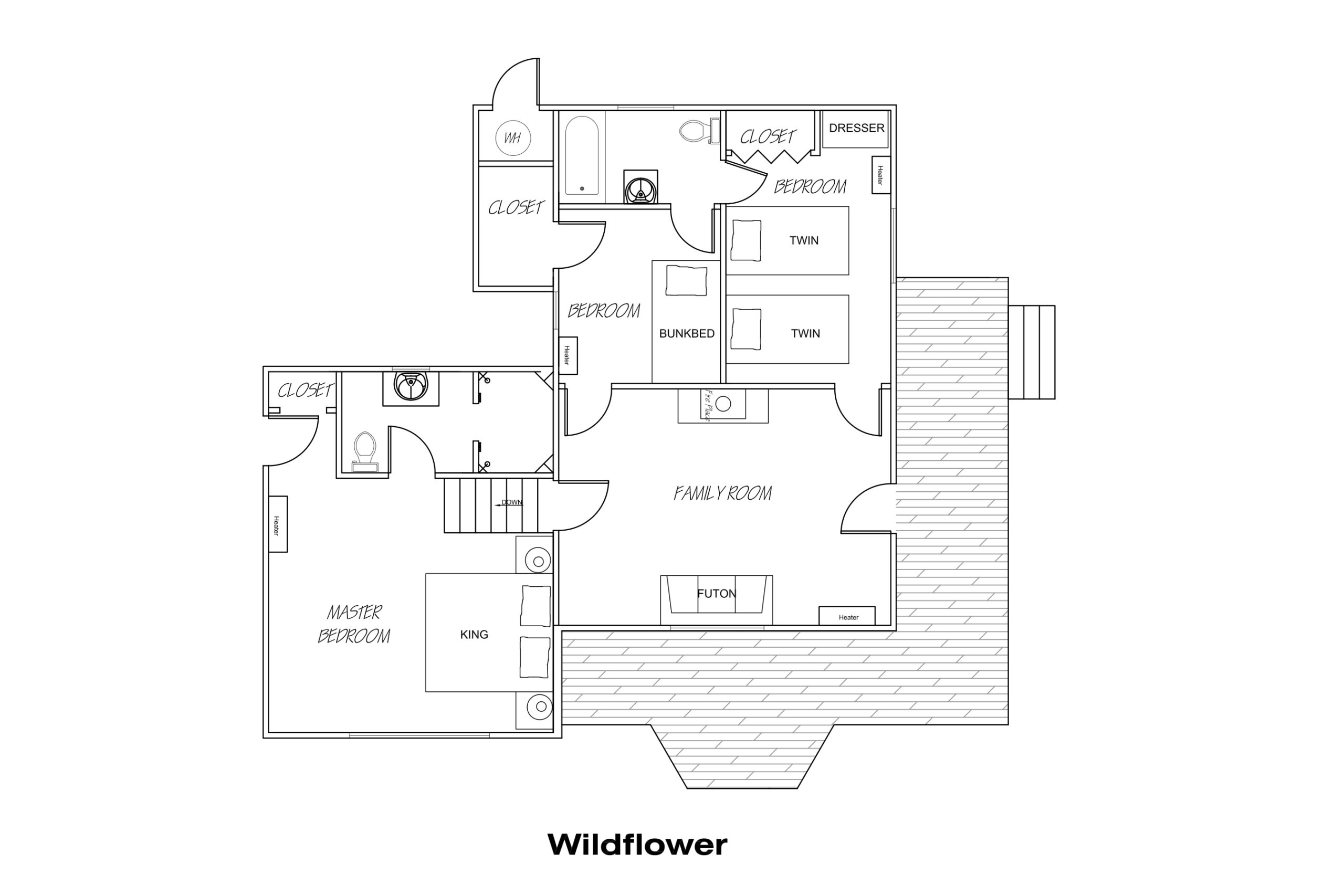 Wildflower cabin floorplan
